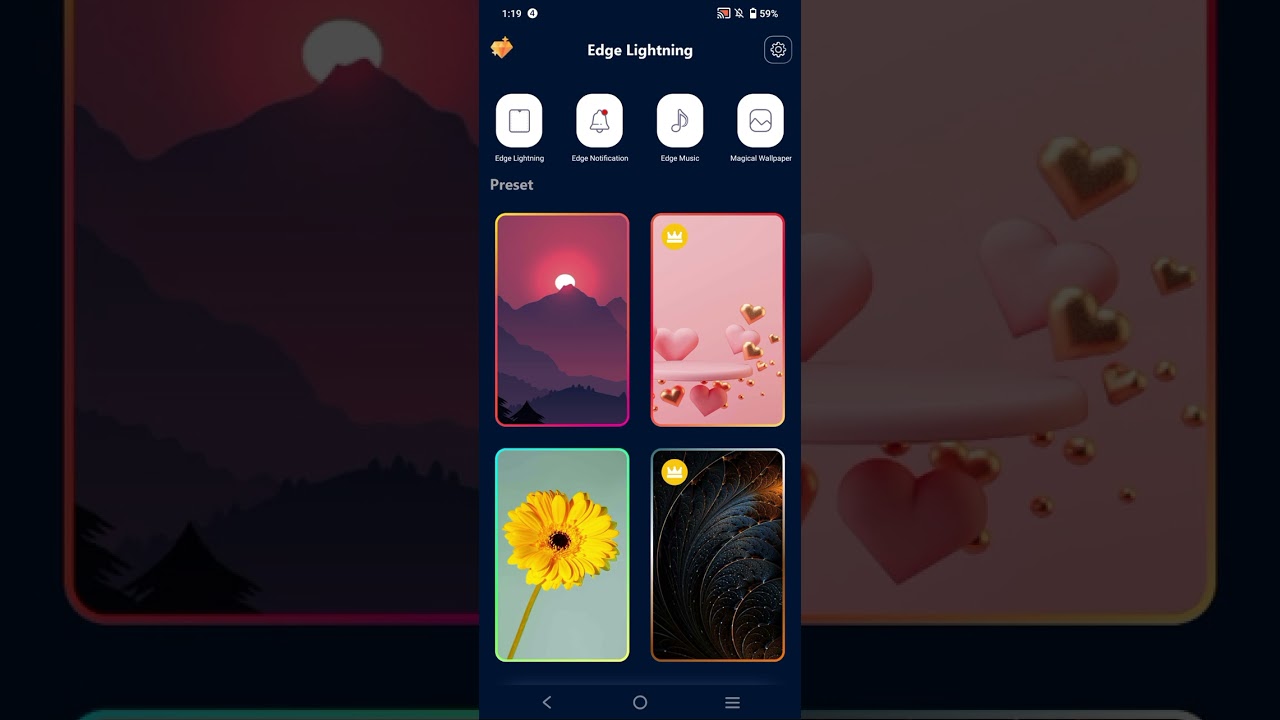 Full Screen Edge lighting wallpaper set a moving border light - beautiful edge lighting border light