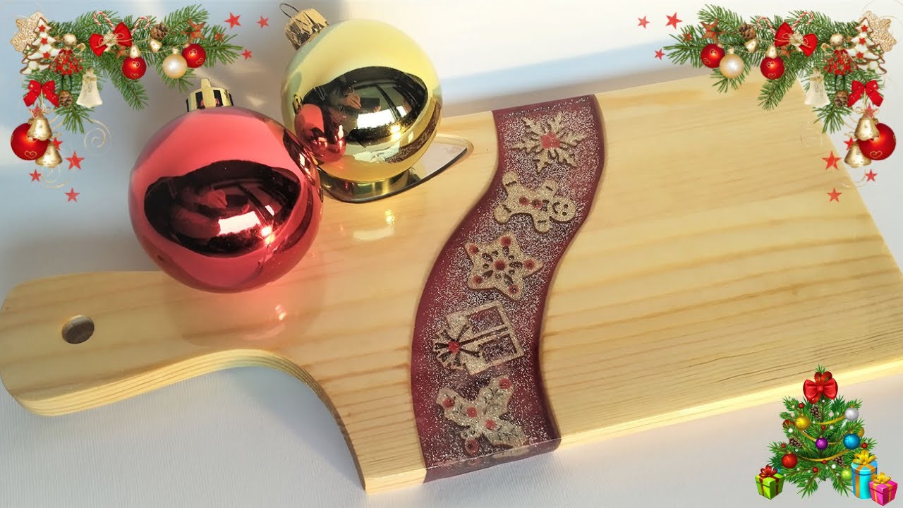How to make | Wood and resin Christmas cutting board