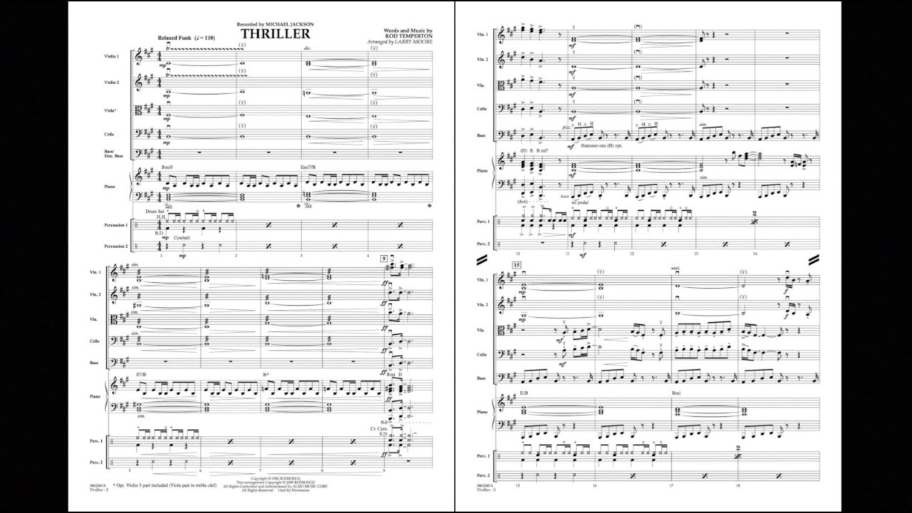 Thriller by Rod Temperton/arranged by Larry Moore