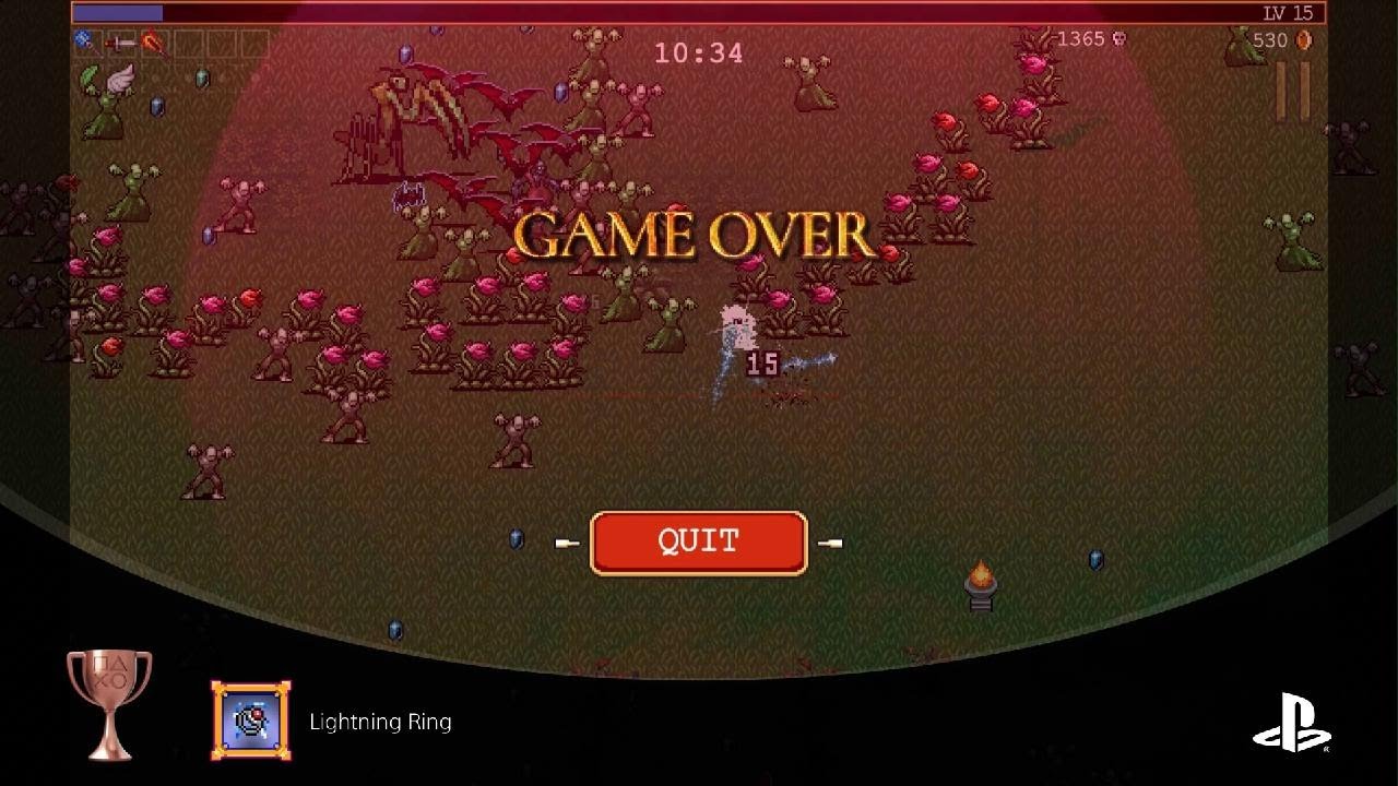 Vampire Survivors Lightning Ring Trophy PlayStation 5 PS5 Game Guide Action shooter horror