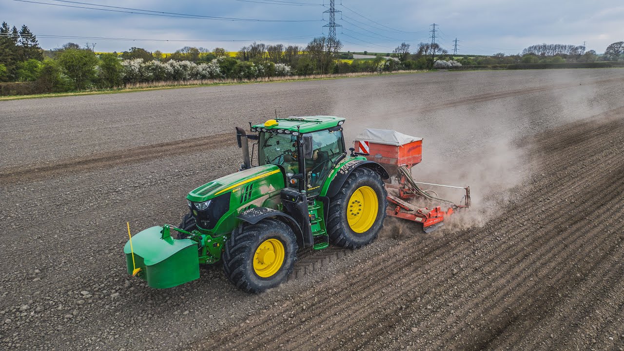 John Deere 6215R, maize drilling nearly complete! 4KUHD