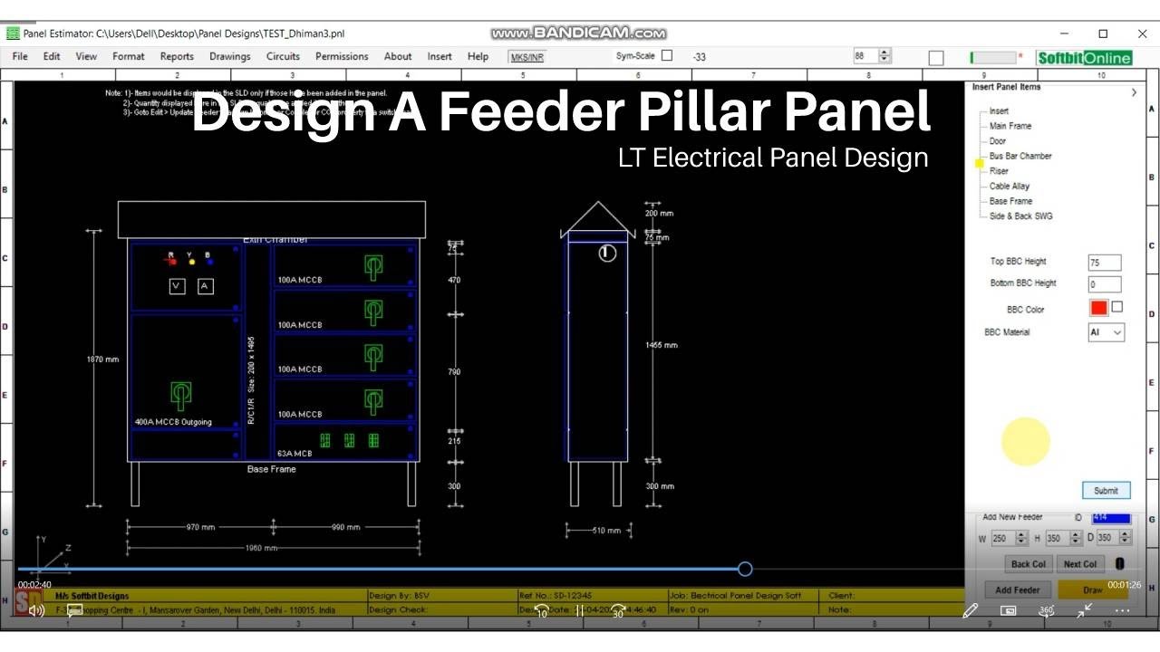Feeder Pillar Design - LT Electrical Panel Board Design Software