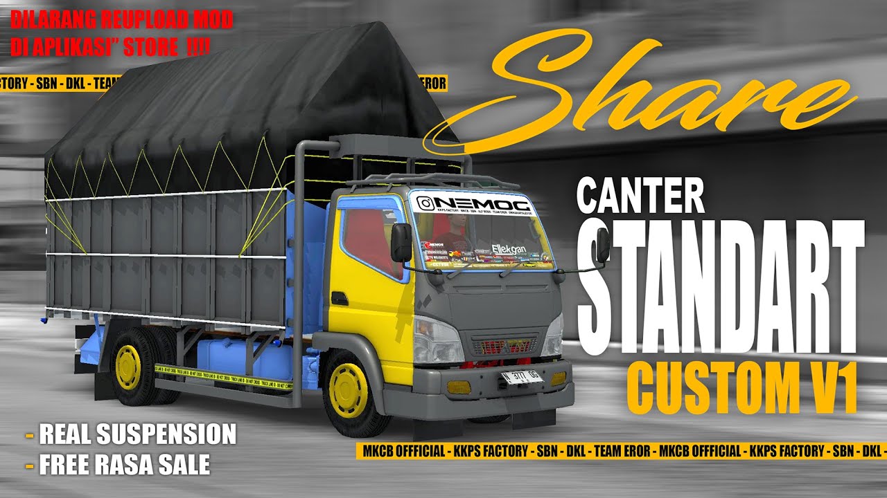 SHAREE!!!! MOD CANTER STANDART (CUSTOM V1) || REAL SUSPENSI || BUSSID MOD INDONESIA