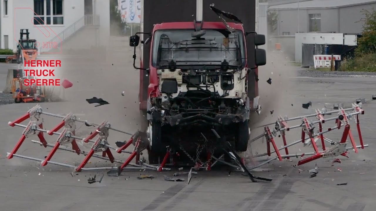 🚛 Crashtest: LKW prallt auf Hochsicherheitssperre – Herner Trucksperre im Härtetest! 🚧