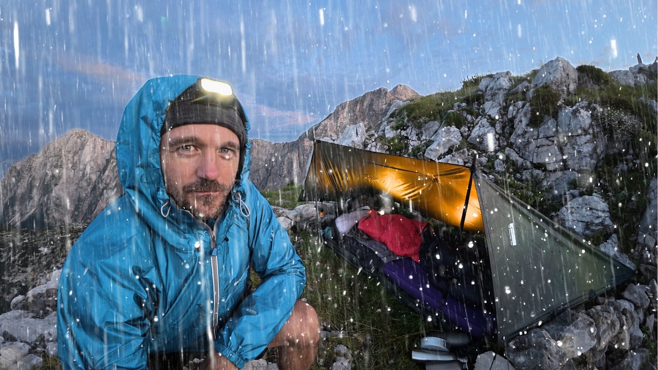Tarp Camping in the Rain