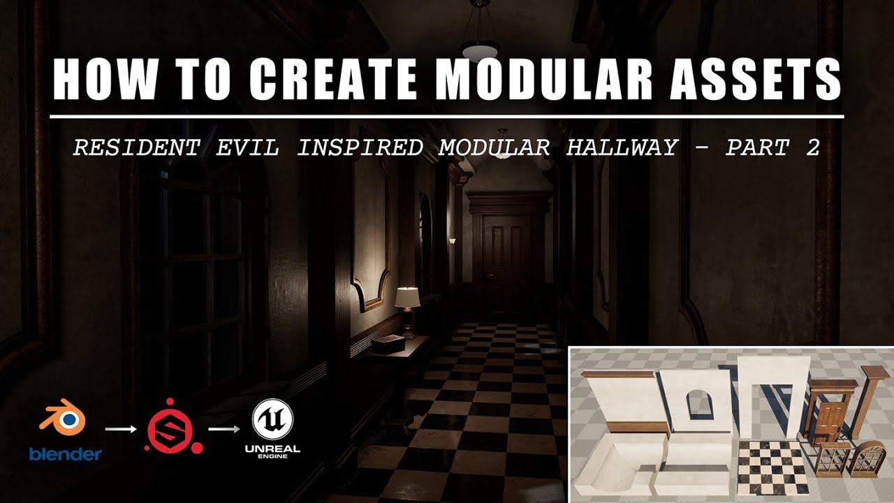 Создание модульных ресурсов в Blender для UE5 | Дверь и дверная рама | Resident Evil Inspiration ...