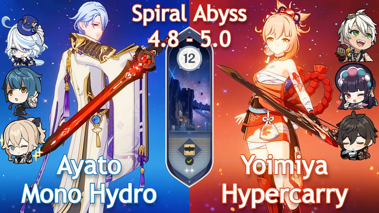 C0 AYATO MONO HYDRO x C0 YOIMIYA HYPERCARRY - Spiral Abyss 4.8 / 5.0 | Floor 12 | Genshin Impact