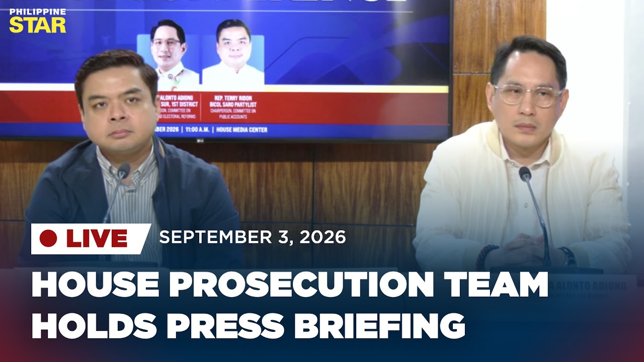 LIVESTREAM: House prosecution team holds a press conference (September 3, 2026)