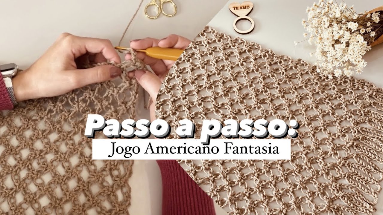 Passo a Passo Jogo Americano Retangular em Crochê | Modelo Fantasia | Econômico e muito simples