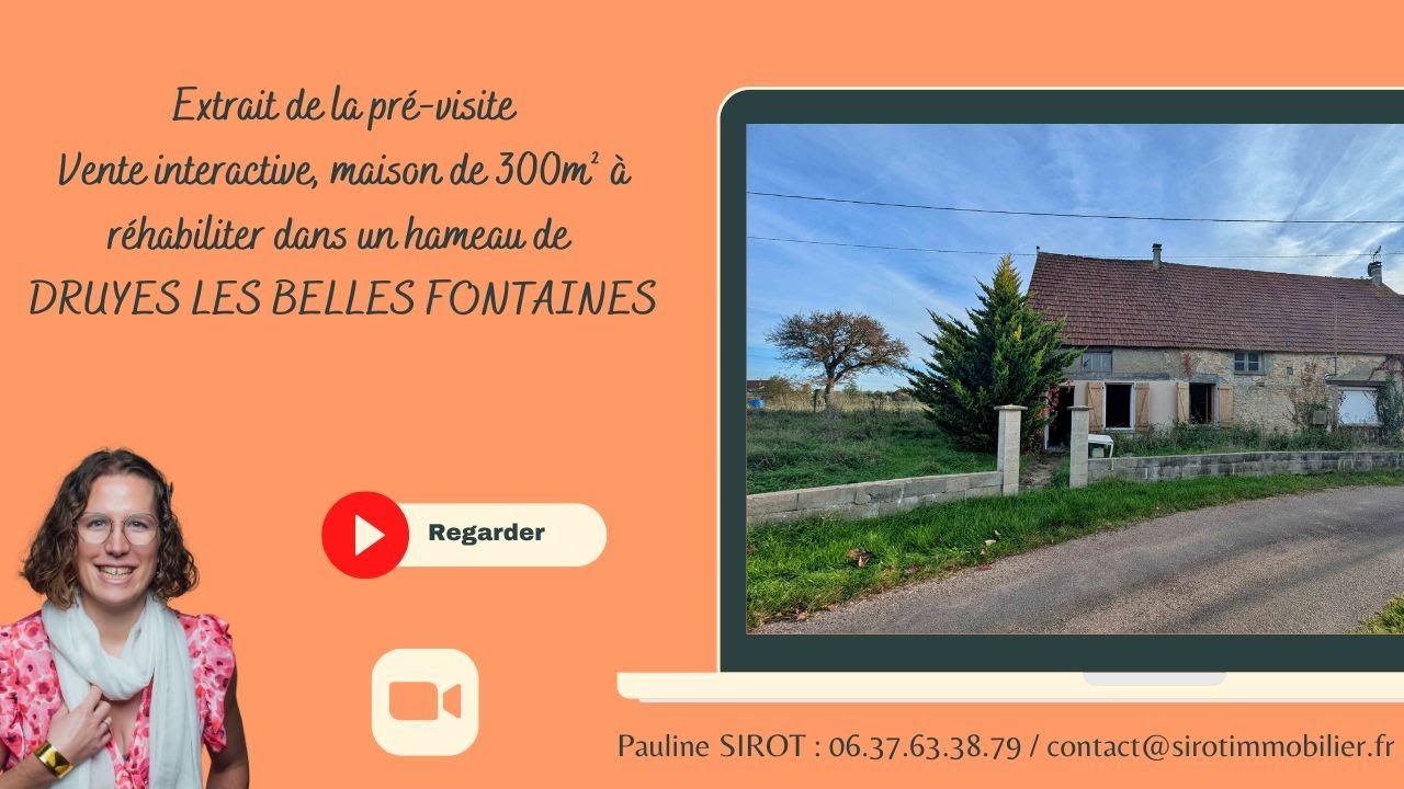 Extrait de la Pré visite, Vente Interactive, Maison de 300m² à réhabiliter dans un hameau de DRUYES