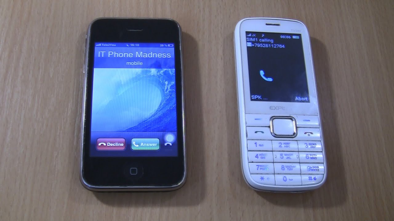 Incoming call & Outgoing call at the Same Time   Explay TV240 +Iphone 3Gs