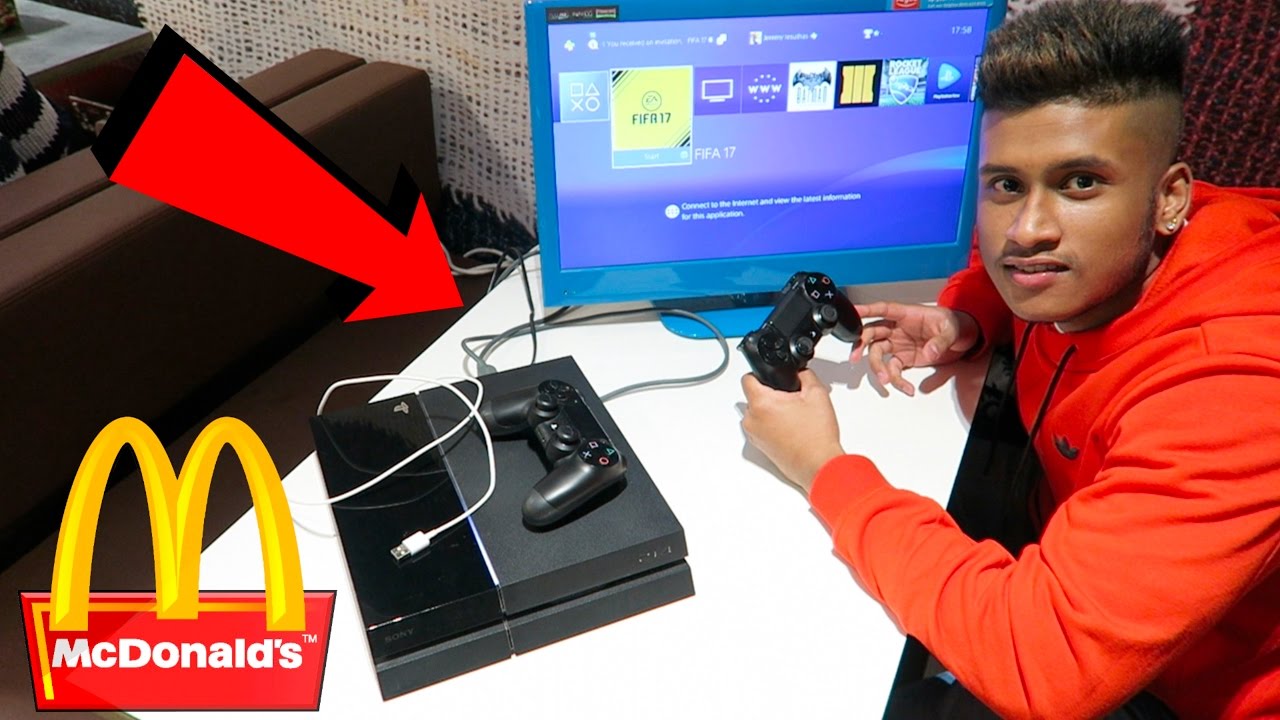 PLAYING PLAYSTATION AT MCDONALDS! DID WE GET KICKED OUT? (EXTREME GAMING)