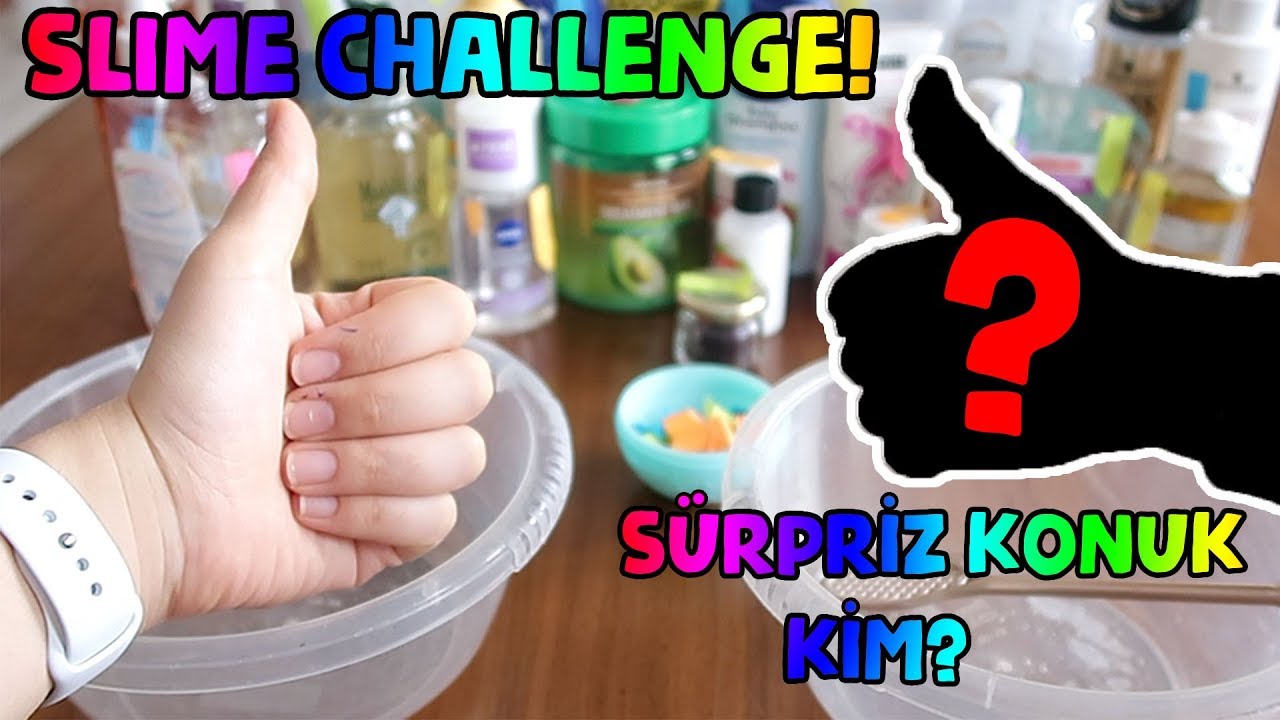 SÜRPRİZ KONUK İLE SLİME CHALLENGE! KAĞITTAN NE ÇIKARSA 25 MALZEMELİ SLİME YAPTIK! Bidünya Oyuncak