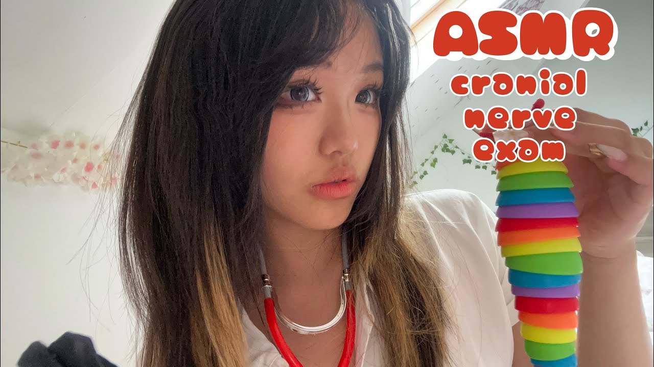ASMR nurse cranial nerve exam roleplay & leather gloves | mouth sounds | visual triggers 