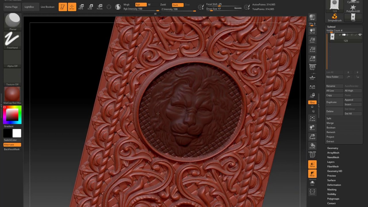 Обработка модели для чпу в zbrush ( Как убрать рельеф и сделать поверхность гладкой?)