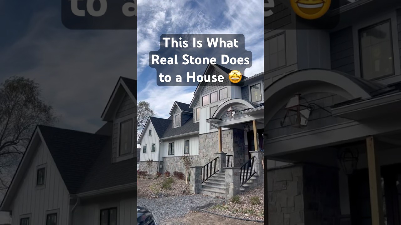 Finished Natural Stone Veneer on a Modern Traditional Home🤩 (Final Reveal)