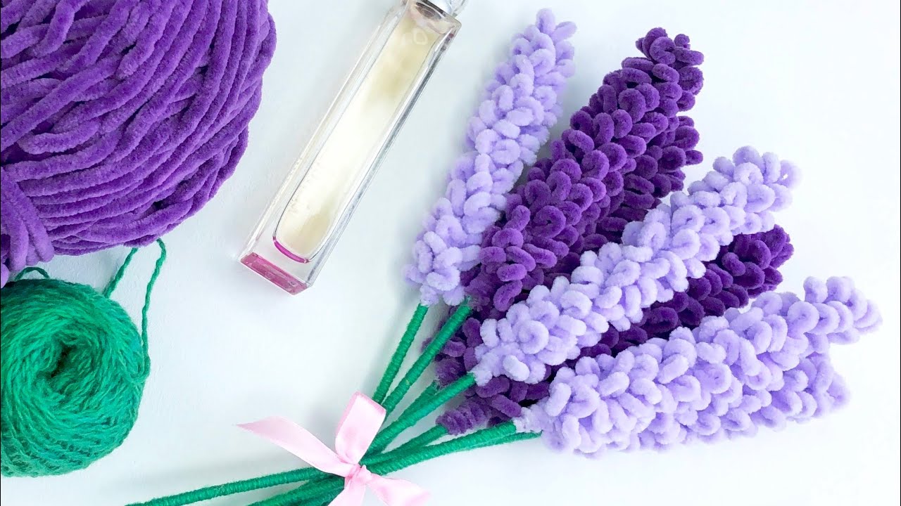 Лаванда из пряжи 🧶 Легко и быстро 🤩 Lavender from yarn 🧶 Making idea 🤩 easily and quickly 👍