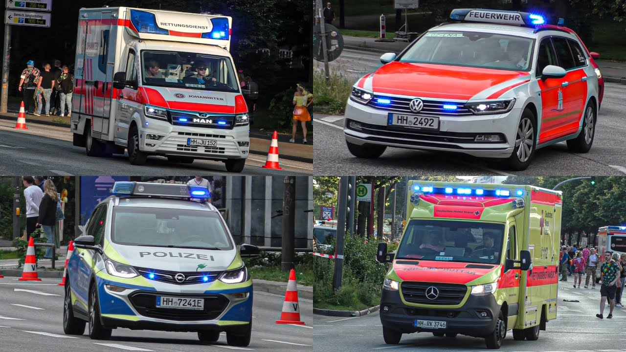 (LNA, SEG, POL Uvm. | AUSNAHMEZUSTAND RETTUNGSDIENST!) Einsatzfahrten Schlagermove Hamburg 2024!