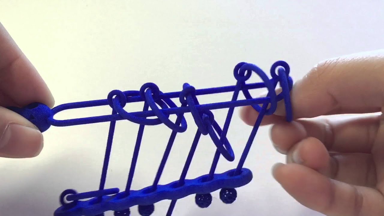 3D Printed Ring Puzzle with 7 rings
