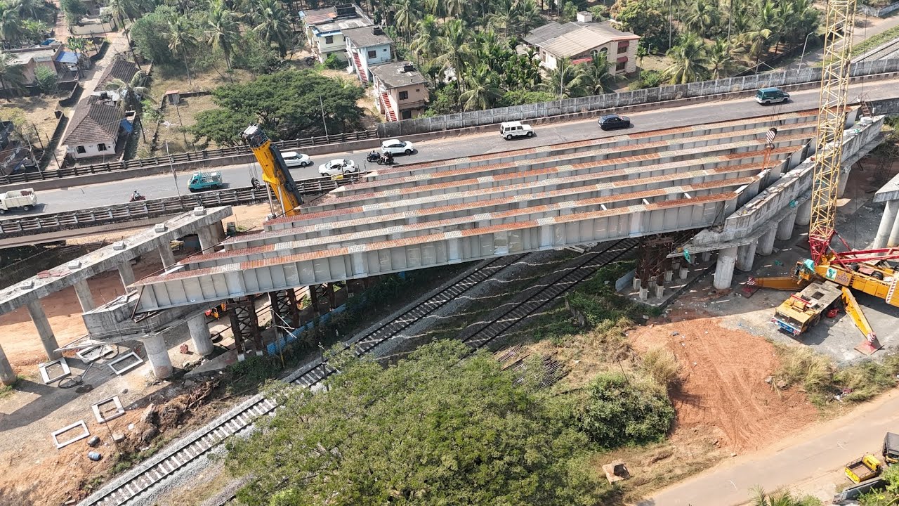NH66 KASARAGOD /പടന്നക്കാട് ROB സ്റ്റീൽ ഗർഡറുകൾ  സ്ഥാപിച്ചു /നീലേശ്വരം ടൗൺ വളരെ പരിതാപകരം 😫😫