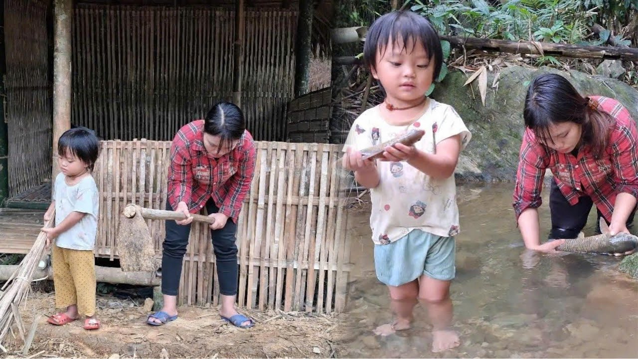 16-Year-Old Single Mother Completes Bamboo House - Struggling to Make a Living in the Wild Forest