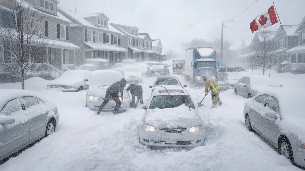 Chaos in Toronto, Canada Today: Snowstorm Buries Homes and Cars Across Ontario.