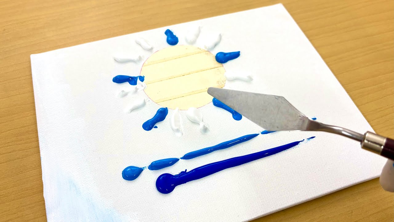 #ART 16 How to Moonlight painting | Acrylic painting for beginners / Acrylic painting tutorial