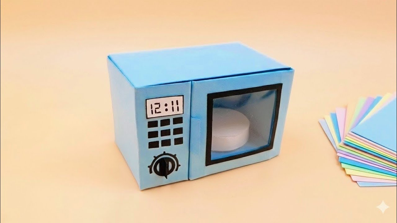 How to make a paper Microwave Oven | Miniature Microwave Oven | Dollhouse furniture | origami oven