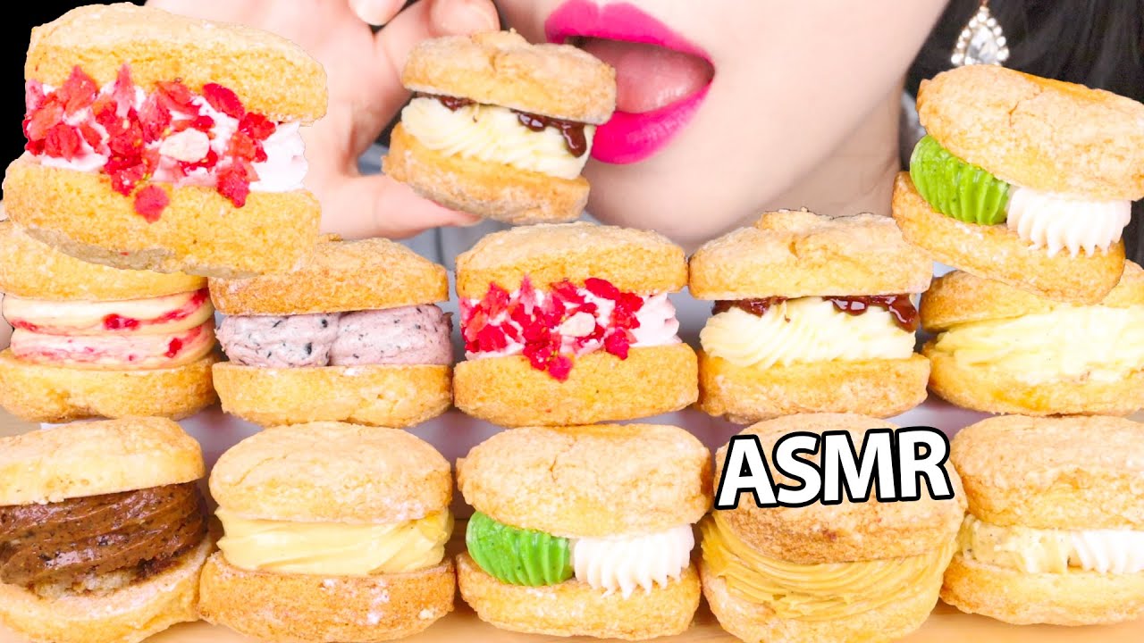 ASMR Dacquoise, французский десерт Мукбанг 먹방 звуки еды.