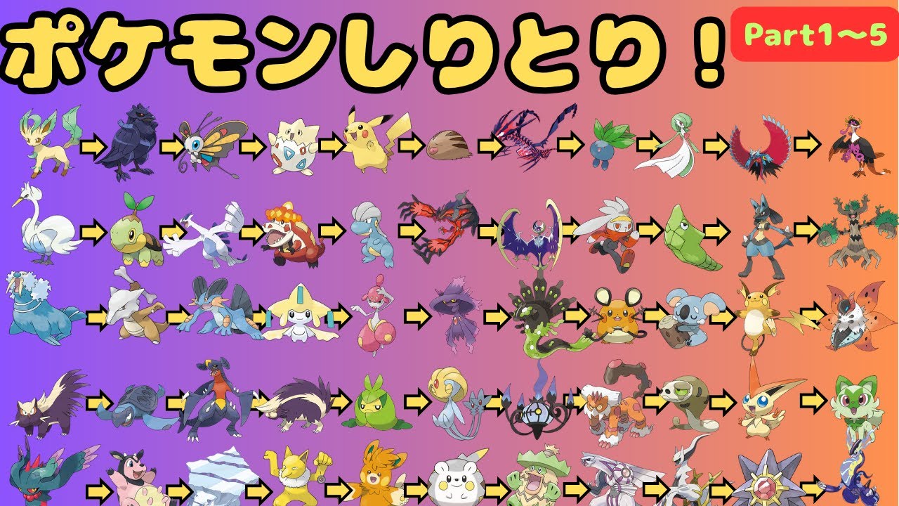 ポケモンしりとり　総集編　Part1～5
