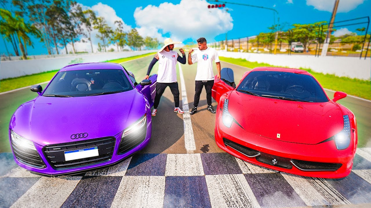MINHA FERRARI 458 NÃO GANHA NENHUM RACHA? R8 VS 458 ITALIA!