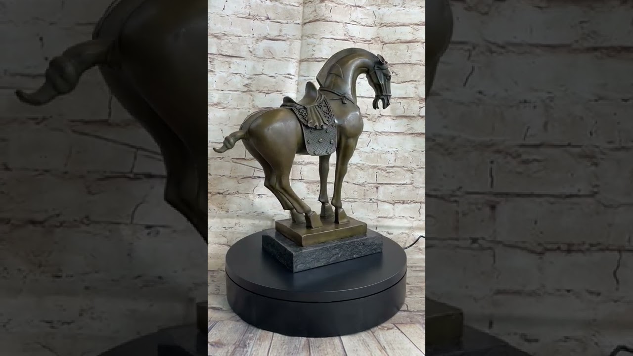 Tang Horse Bronze Statue Sculpture Figure Figurine Chinese Art Decor DW-135