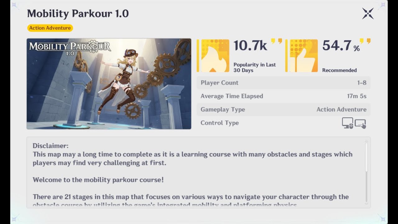 Mobility Parkour 1.0 (Asia Server)