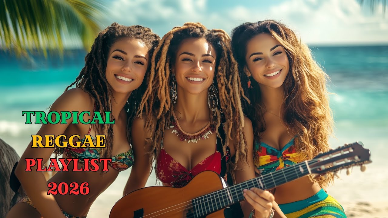 Beach Paradise Reggae 4K Acoustic Guitar Relaxation Music