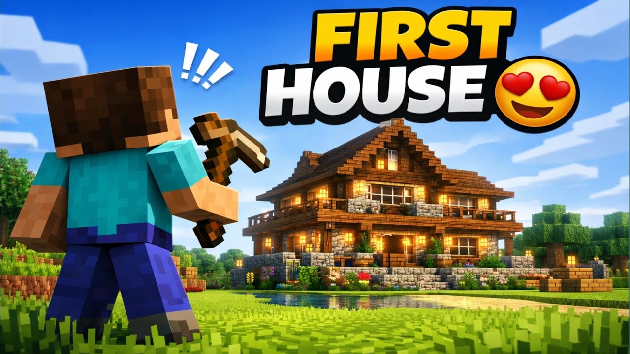 Minecraft Survival में मेरा पहला घर 🥰 | First House
