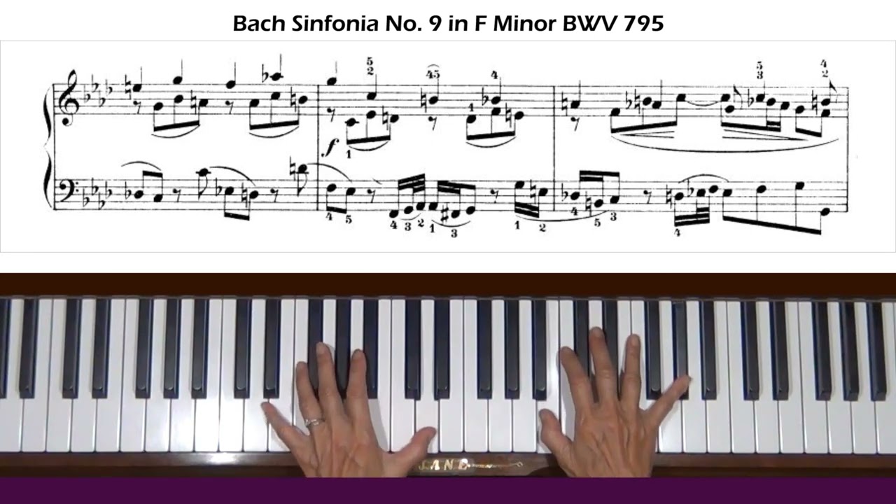 Bach Three-Part Invention Sinfonia No. 9 in F Minor BWV 795 Piano Tutorial