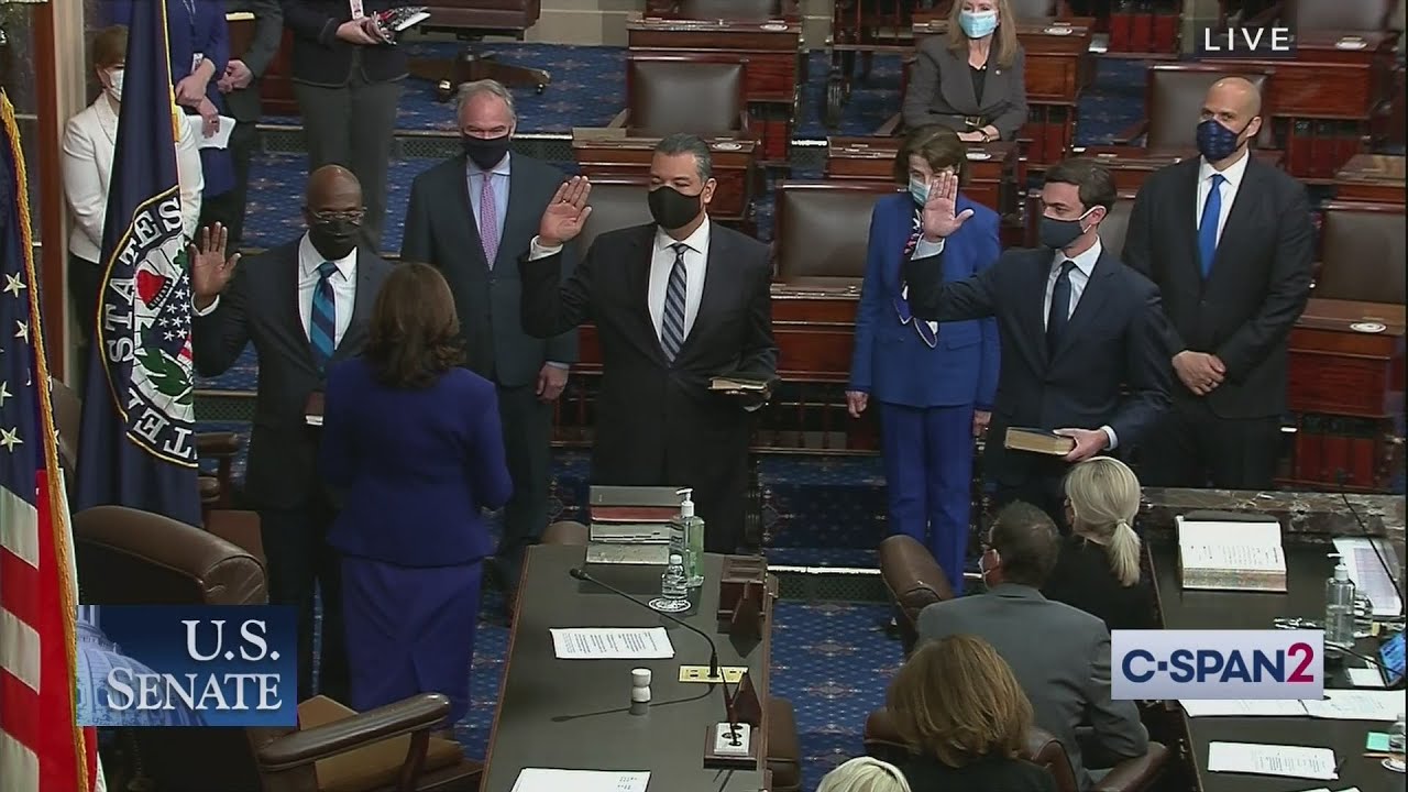 Vice President Harris swears in Senators Ossoff, Warnock and Padilla
