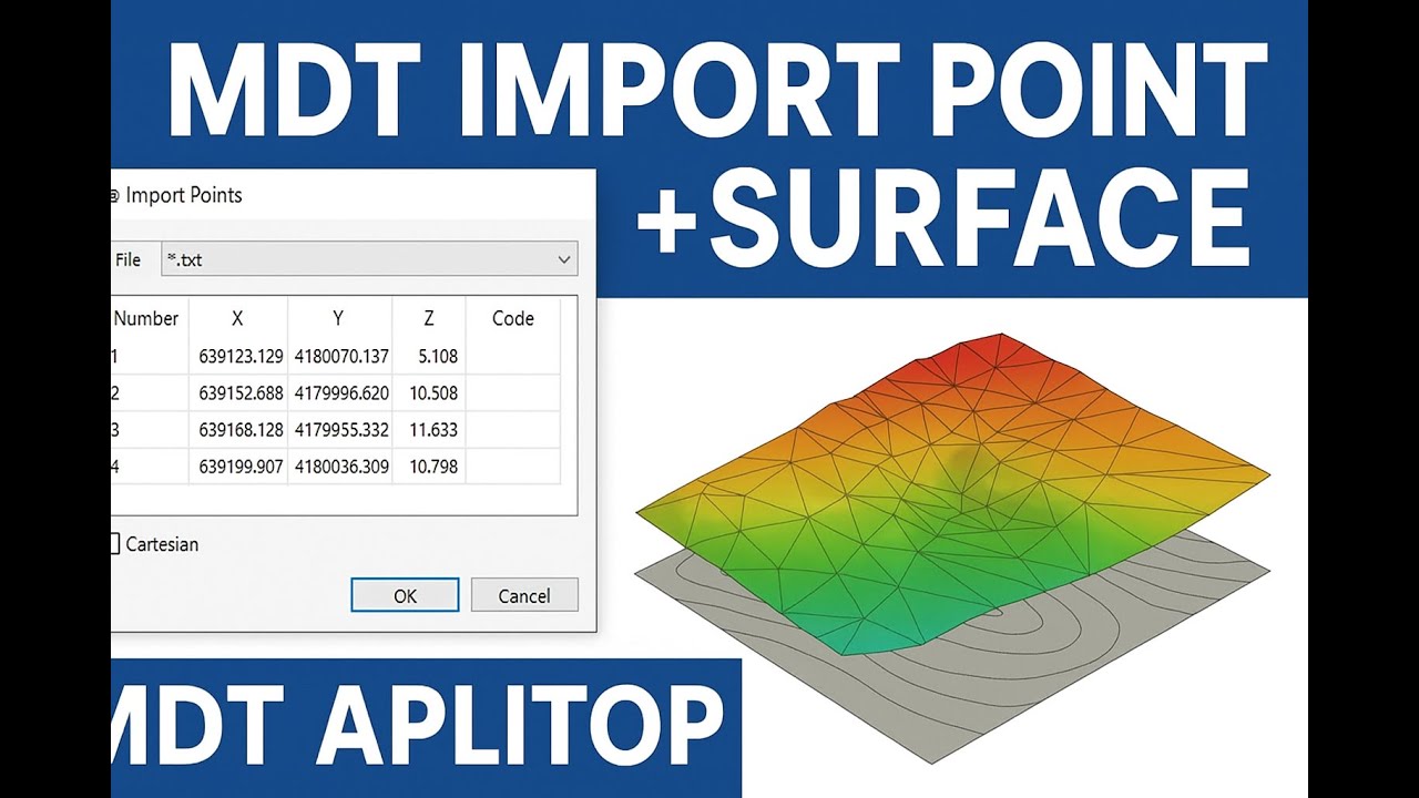 MDT Aplitop Tutorial &ndash; Import Points & Create TIN Surface Step-by-Step