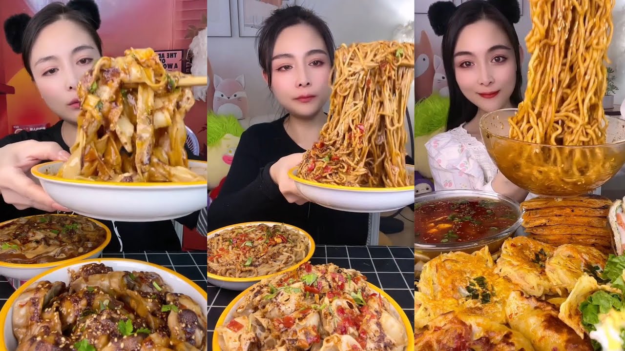 Mukbang : Eating Spicy Noodles 🍜🍜 fire Noodles 🍜 with Hotdogs 😋#noodles #eatingshow #foodie #cook 