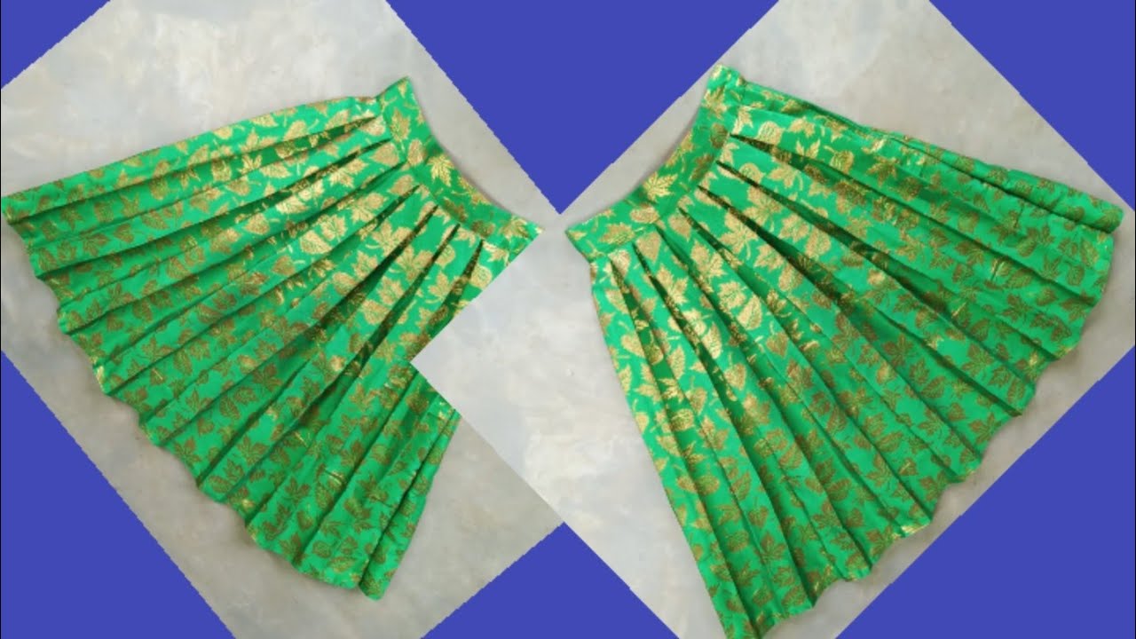 5 year's old baby long skirt cutting and stitching/ Box plate baby skirt cutting and stitching