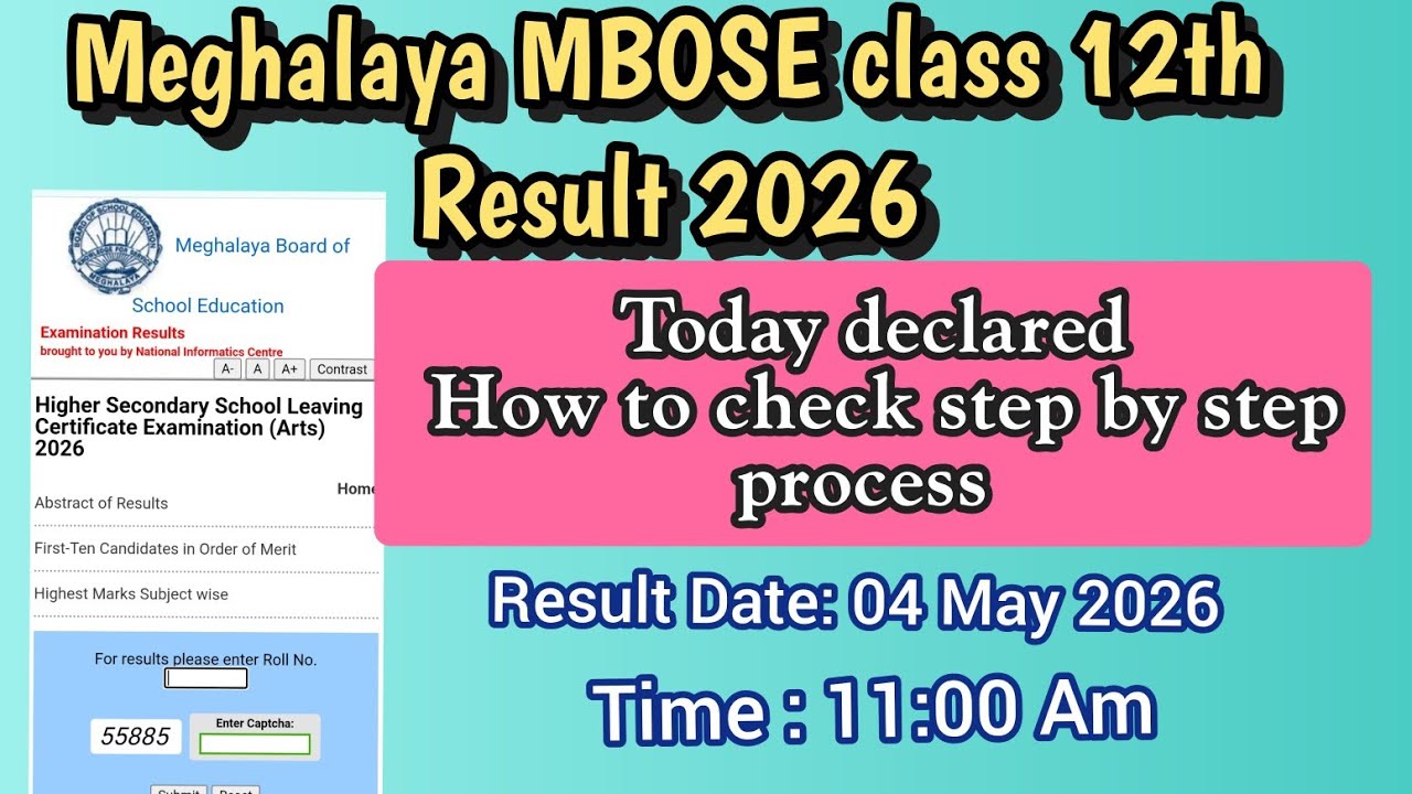 Meghalaya MBOSE class 12th Result 2026 // How to check results step by step process// information