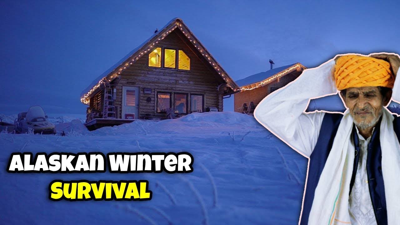 Villagers React To Living In Off Grid Alaskan Log Cabin ! Tribal People React To Alaskan Winter
