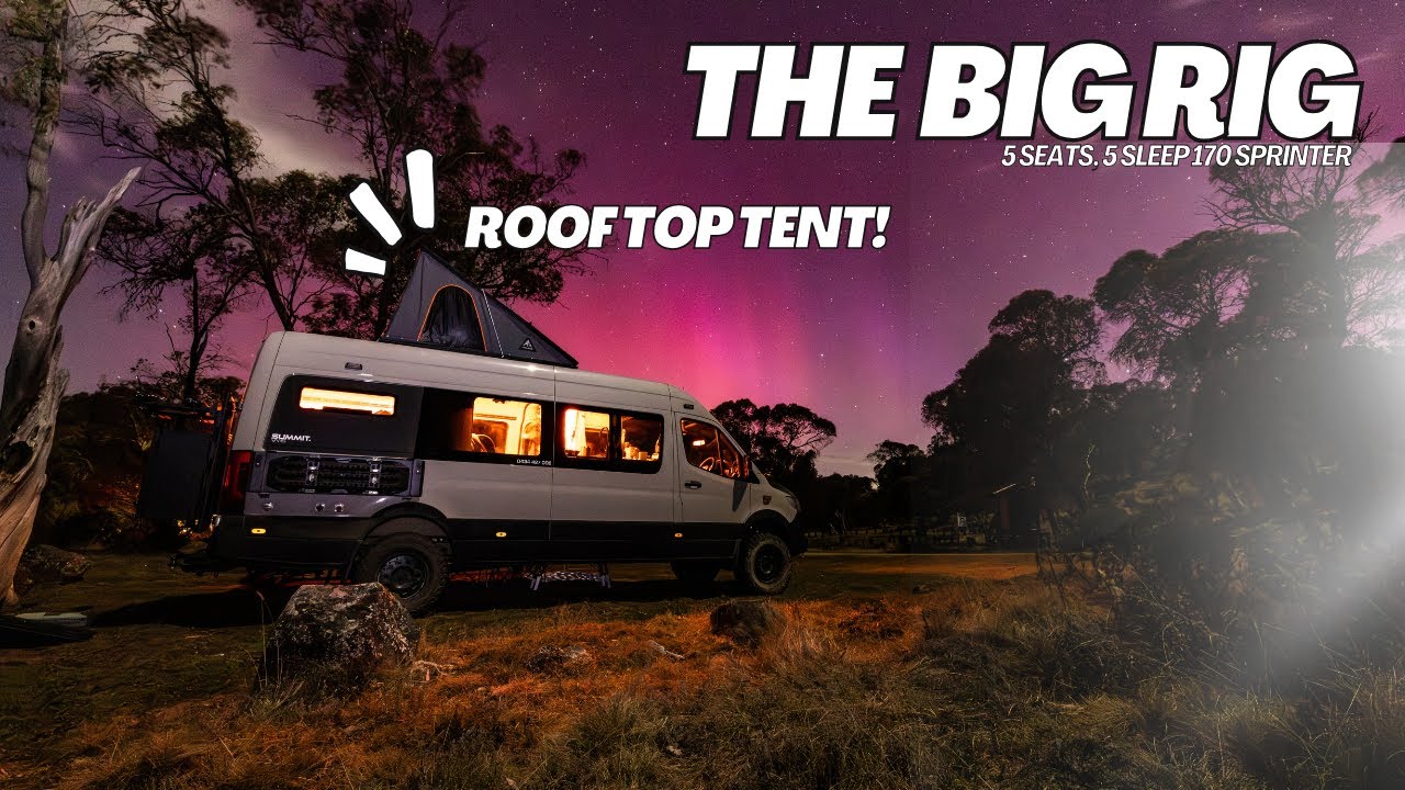 VAN WALKTHROUGH - SUMMIT VANS BIG RIG - Roof top tent, seat 5, sleep 5, 34