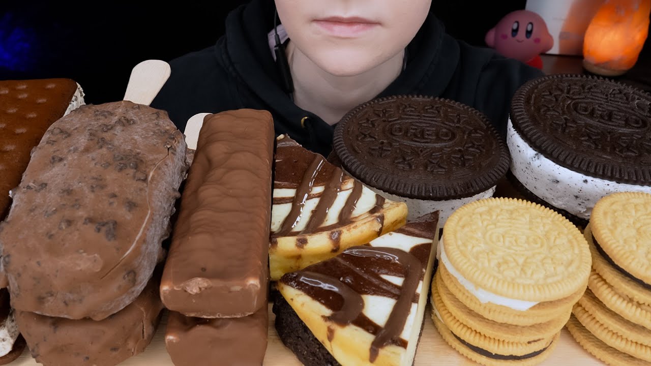 ASMR Chocolate Desserts & Ice Cream *Haagen-Dazs, Oreo Cookie Sandwich, Brownie Cheesecake, Twix
