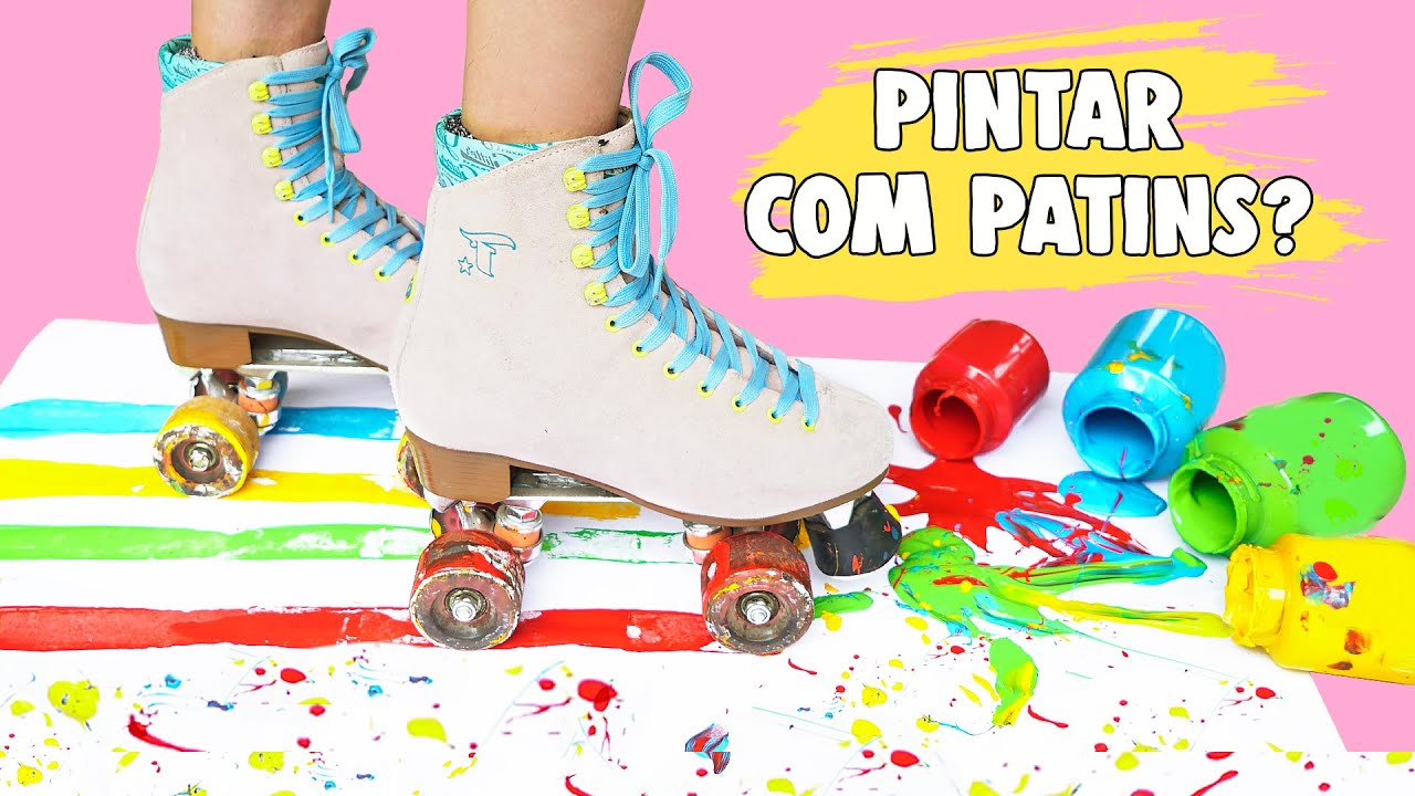 PINTEI UM QUADRO GIGANTE COM PATINS! SERÁ QUE CONSEGUI? Paula Stephânia
