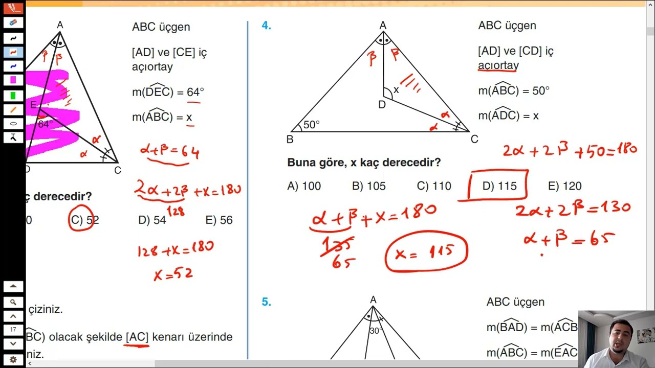 8)ACİL GEOMETRİNİN İLACI Üçgende Açılar Test 4