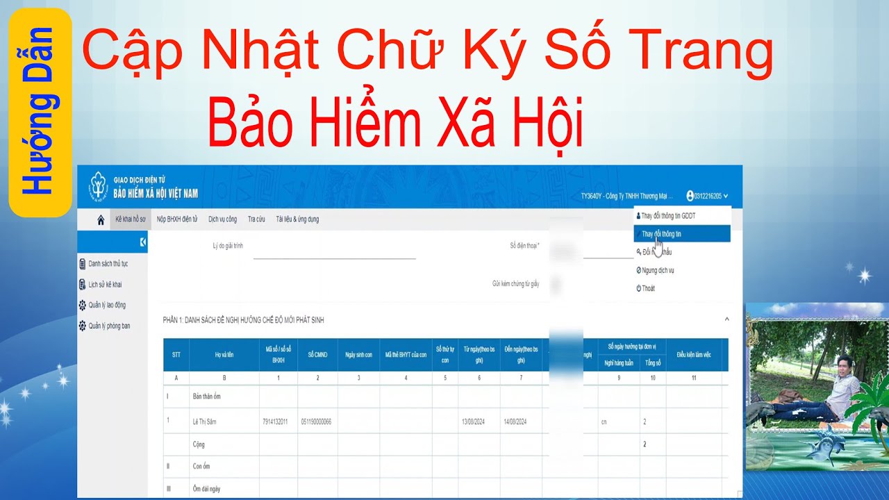 Hướng dẫn cập nhật chữ ký số trang dịch vụ công Bảo Hiểm Xã Hội