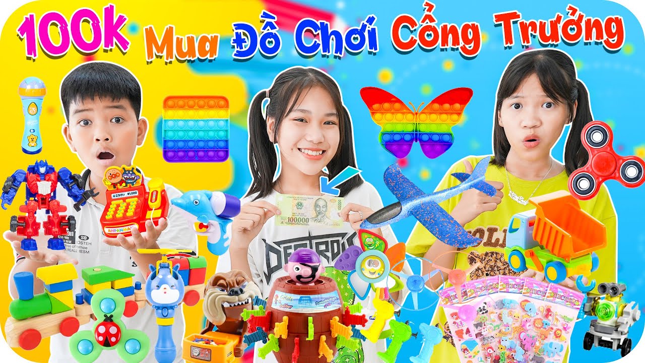 100K Mua Đồ Chơi Cổng Trường ♥ Min Min TV Minh Khoa