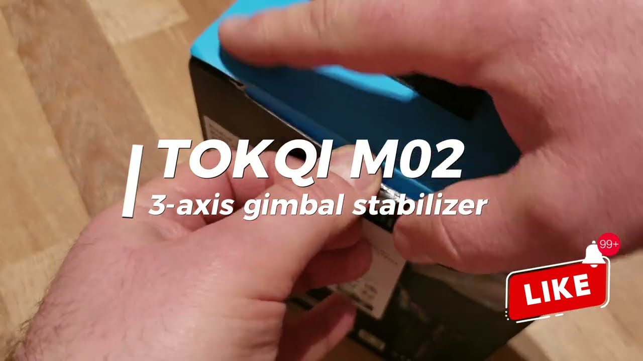 Gimbal stabilizer 3-Axis TOKQI M02 AI tracking phone holder selfie new unboxing with accessories