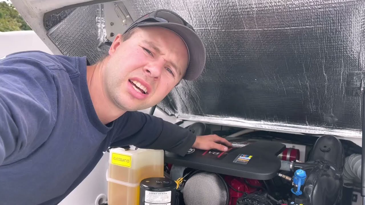 Volvo Penta 380 V8 Winterization (heat exchanger/ Sea Water pump drain)